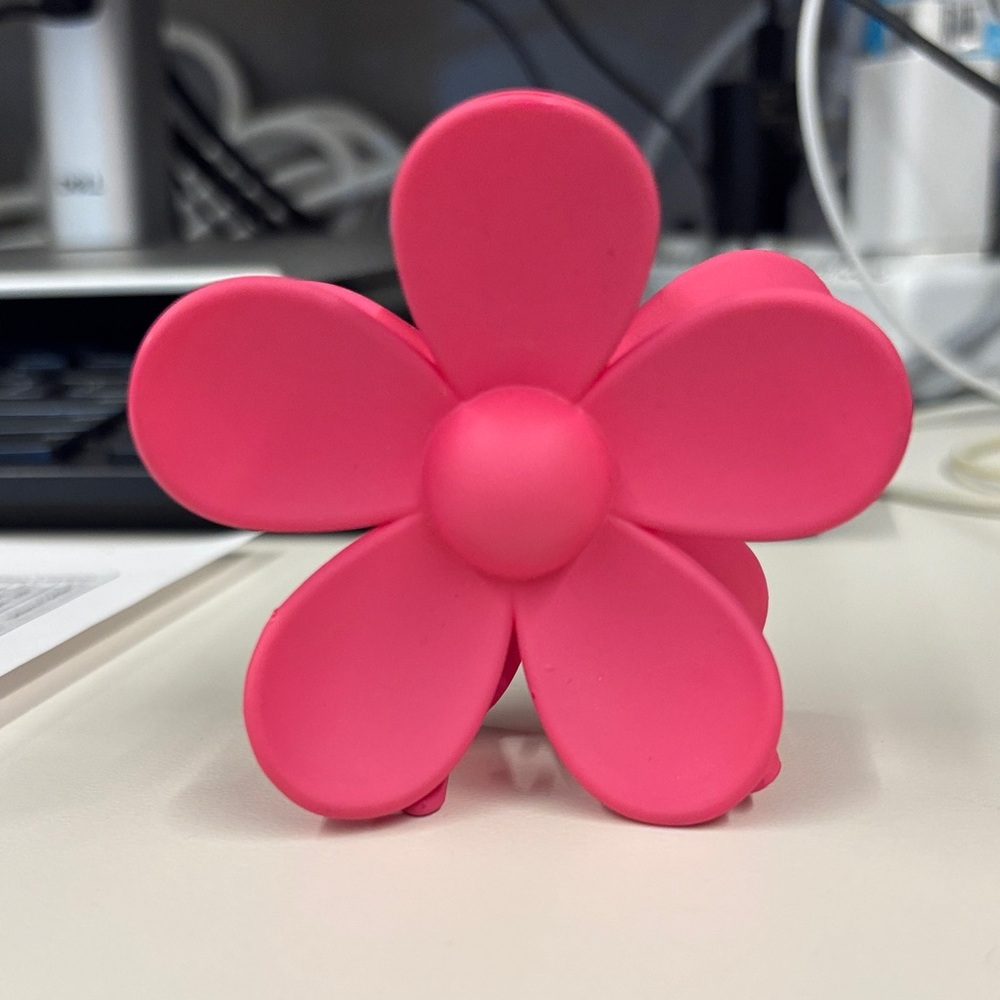 Pink Flower-Shaped hair clip